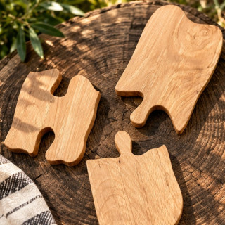 Dubová prkénka Puzzle – sada 3 ks